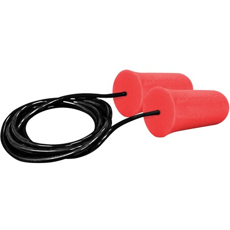 Pip Tapered Disposable Soft Polyurethane Foam Corded Ear Plugs - NRR 32, 100PK 267-HPF410C